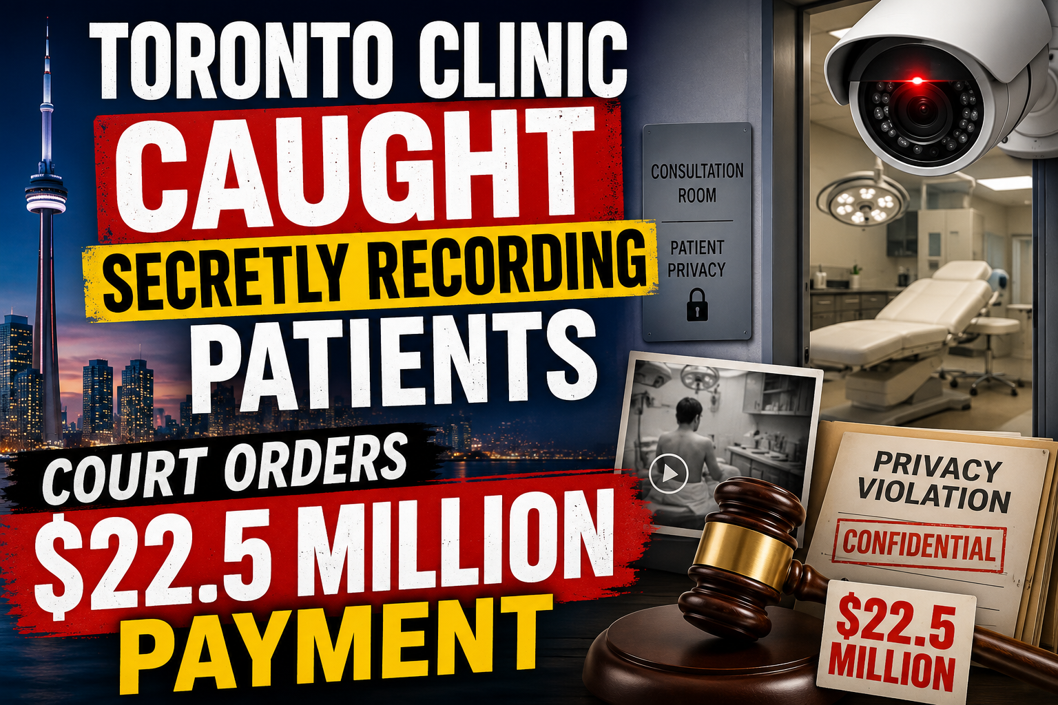 Toronto Clinic Caught Secretly Recording Patients — Court Orders $22.5 Million Payment