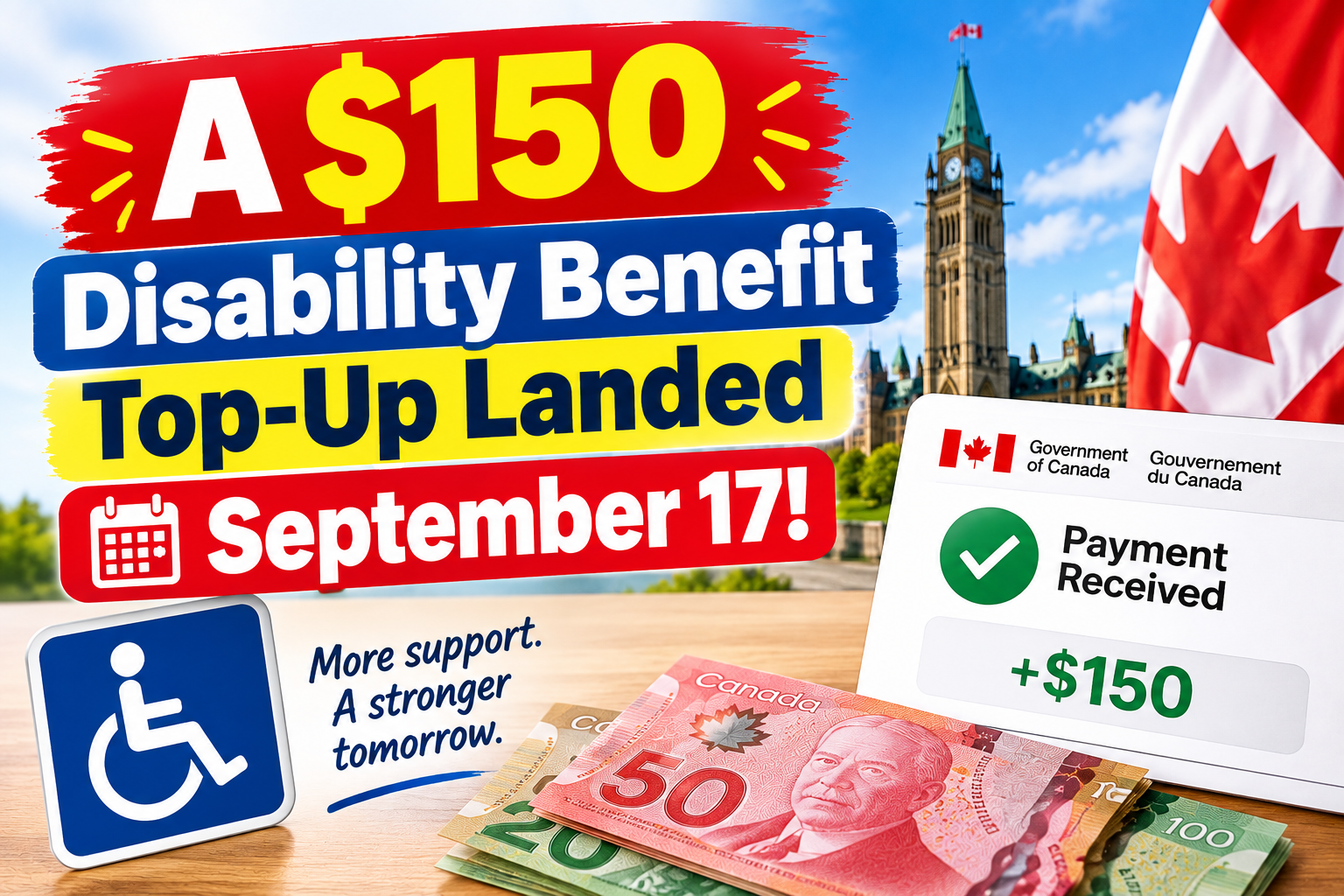 Canada Disability Benefit one-time $150 supplement paid September 17, 2026