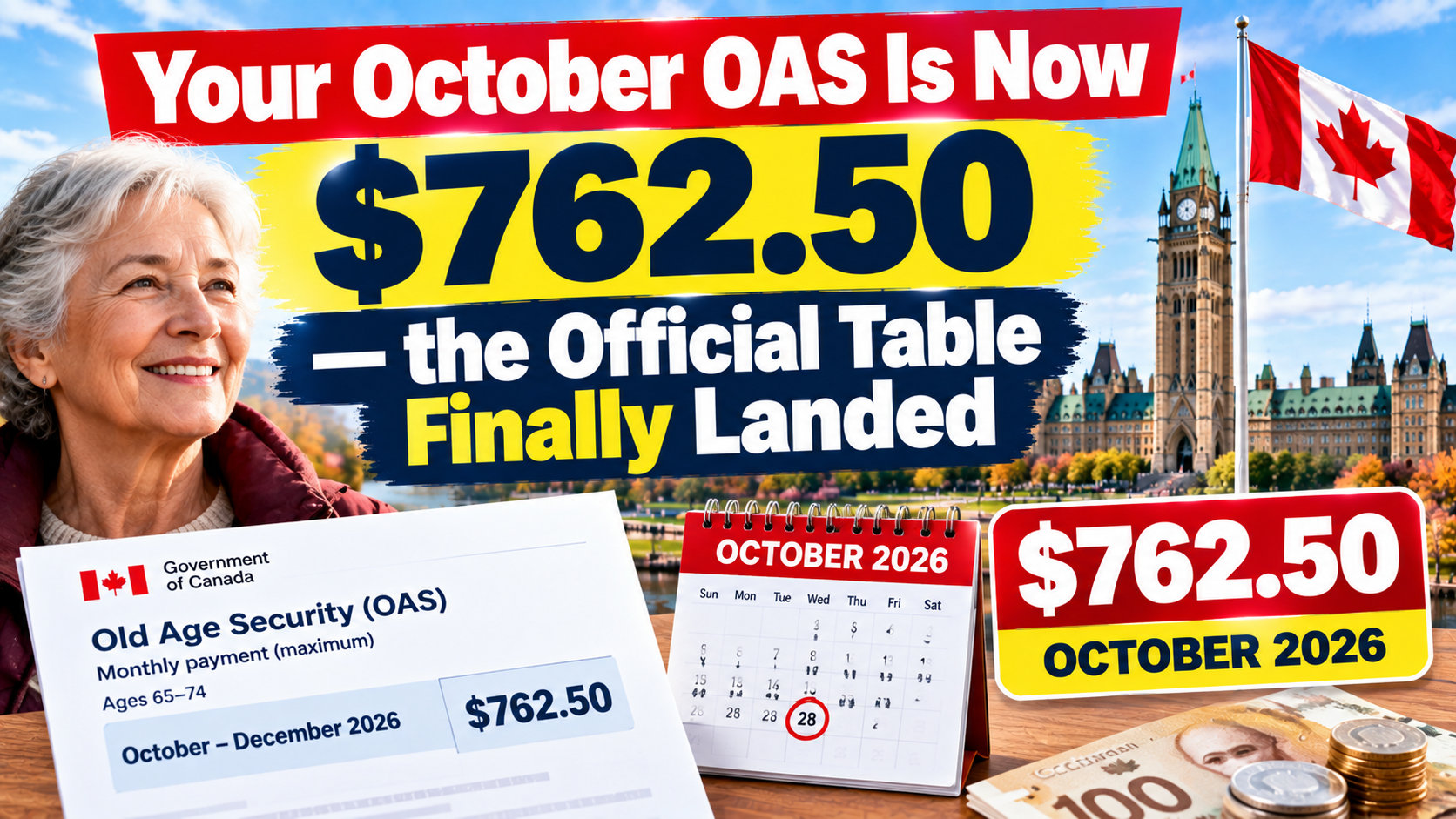 October 2026 Old Age Security payment: new maximum of $762.50 a month