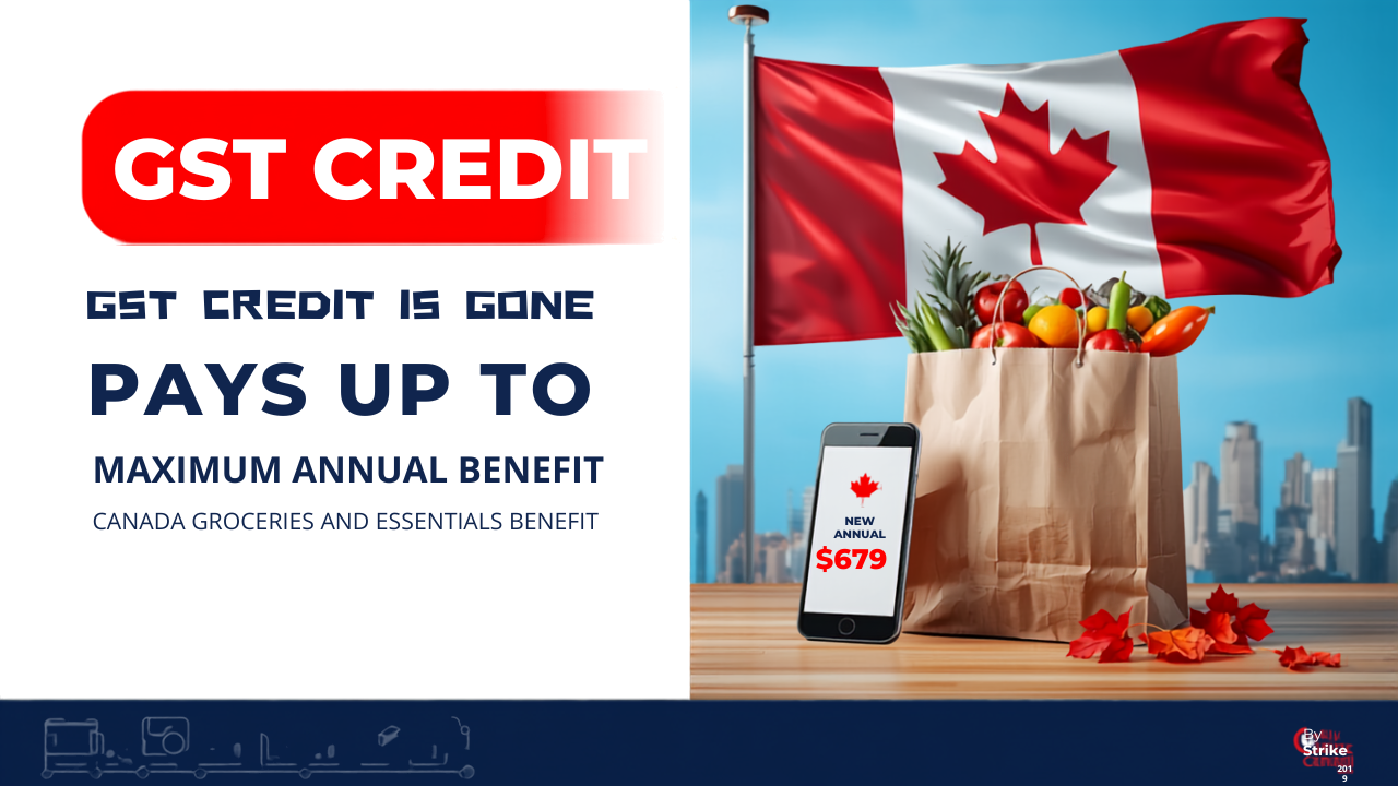 GST credit replaced by the Canada Groceries and Essentials Benefit paying up to $679